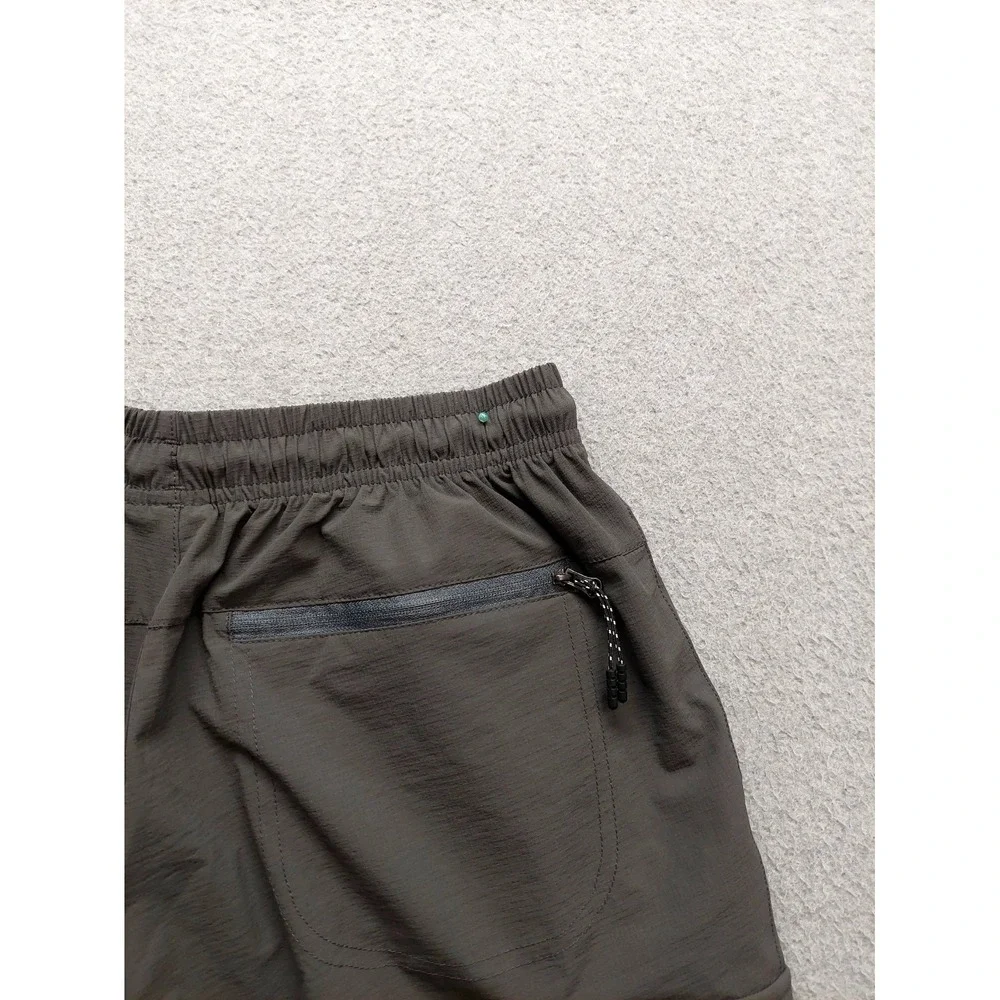 Scollit Men  Shorts S Gray Drawstring Elastic Waist Zipper Pockets Performance